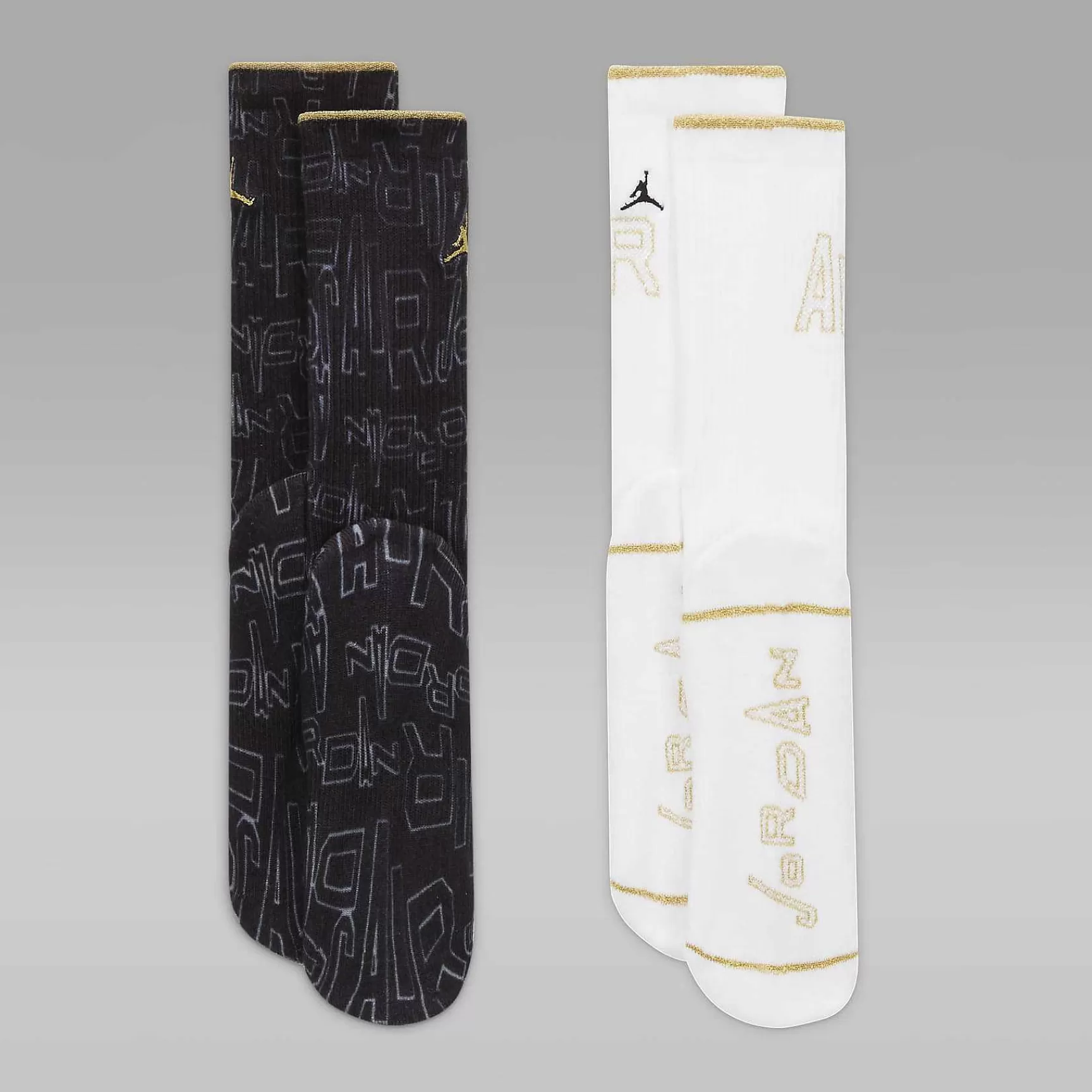 Jordan-Nike Jordan Jordan And Gold Crew Socks (2 Pairs)