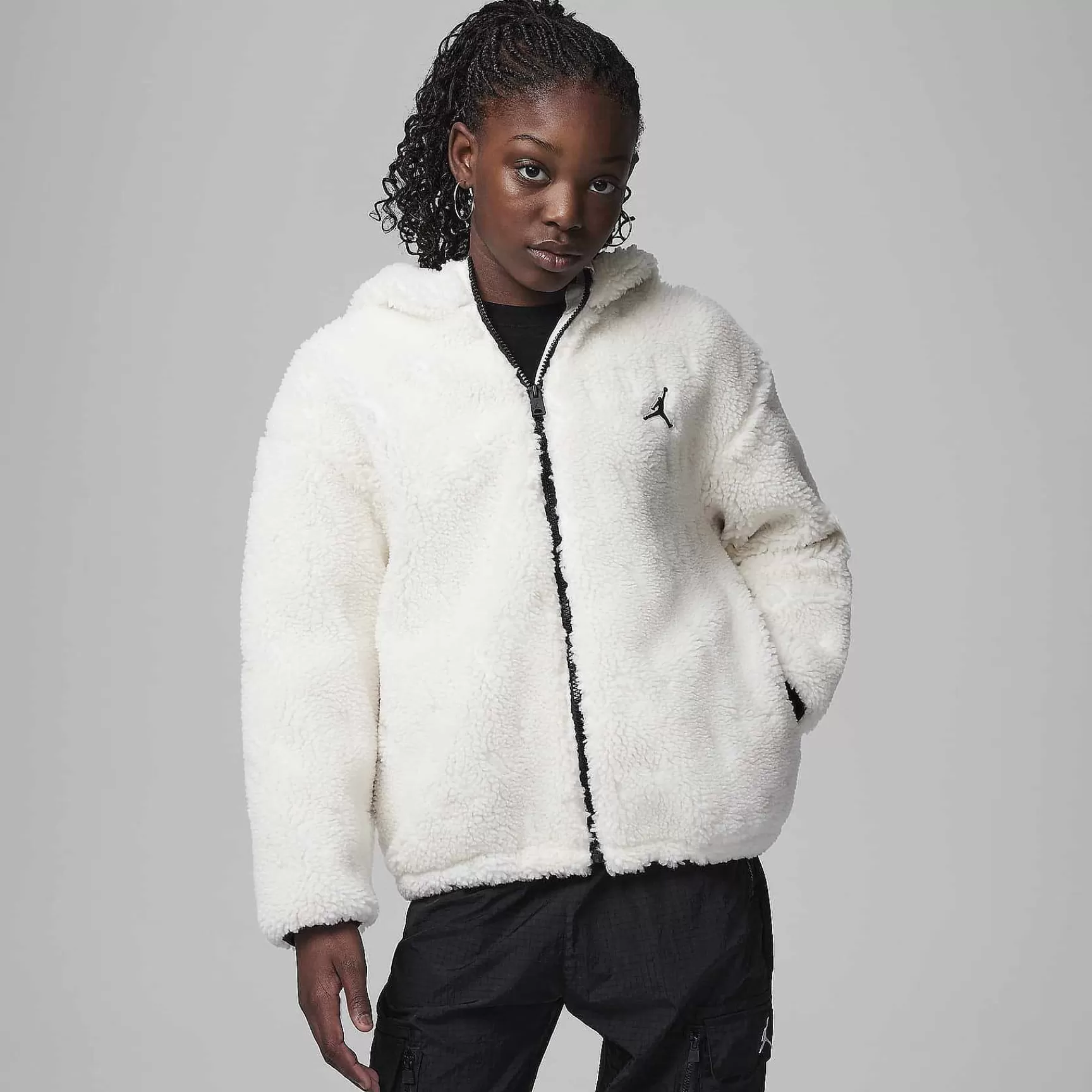 Outerwear & Jackets-Nike Outerwear & Jackets Jordan Jacquard Sherpa Jacket