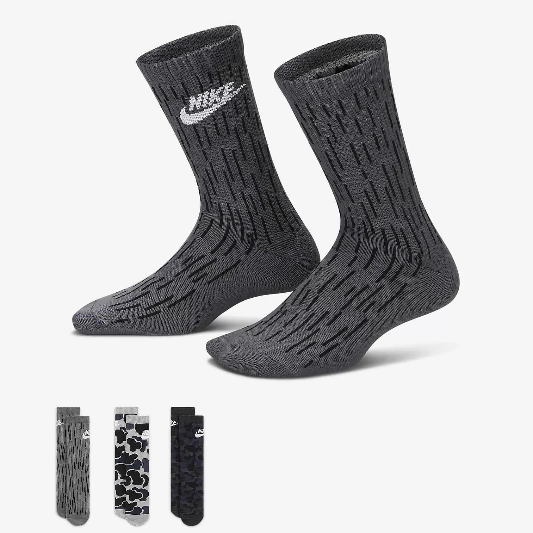 Nike Camo Dri-Fit Crew Socks (3 Pairs)