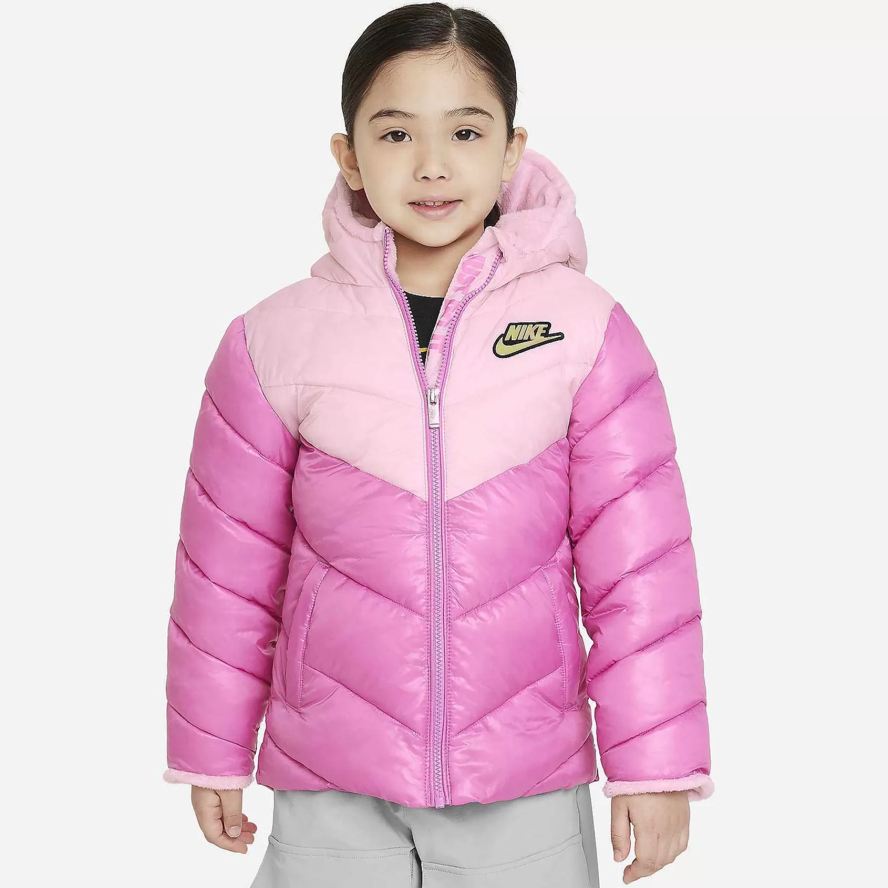 Outerwear & Jackets-Nike Outerwear & Jackets Colorblock Chevron Puffer Jacket